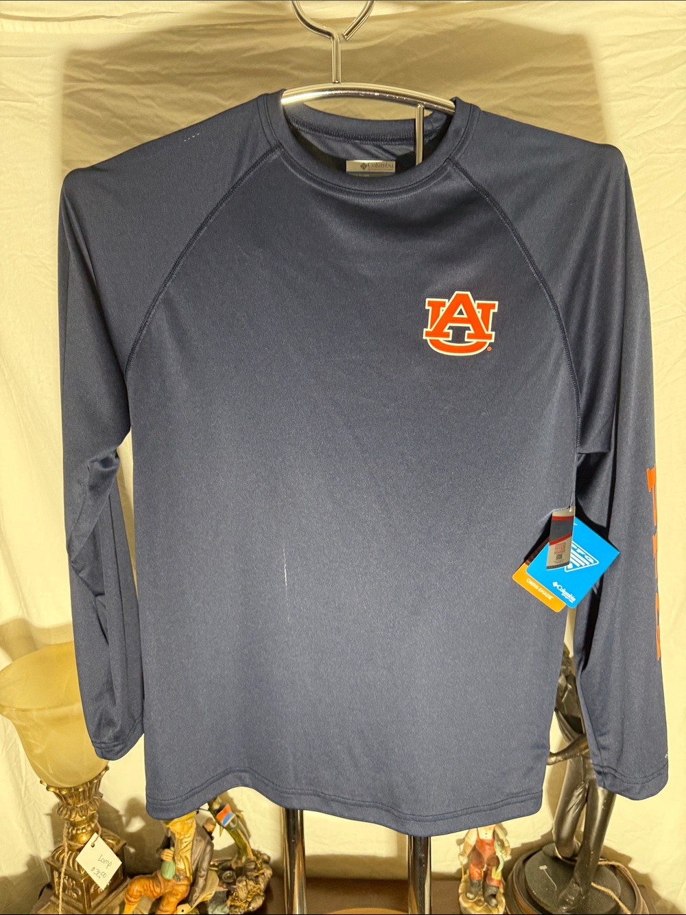 Columbia Navy Long Sleeve Auburn Logo Performance Shirt